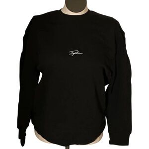 Topman Sweatshirt Black Crew Neck Long Sleeve Cotton Pullover New size medium